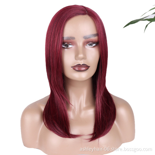 Kanekalon Heat Wigs Premium Straight Yaki Long Black High Temperature Synthetic Hair Lace Front Wig For Black Women Sale